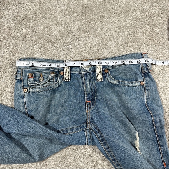 True Religion Women’s Snakeskin Flap Pockets Joey Boot Cut Jeans Low Rise 30 - Picture 11 of 15